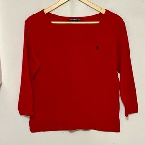 Ralph Lauren Red V-Neck Top